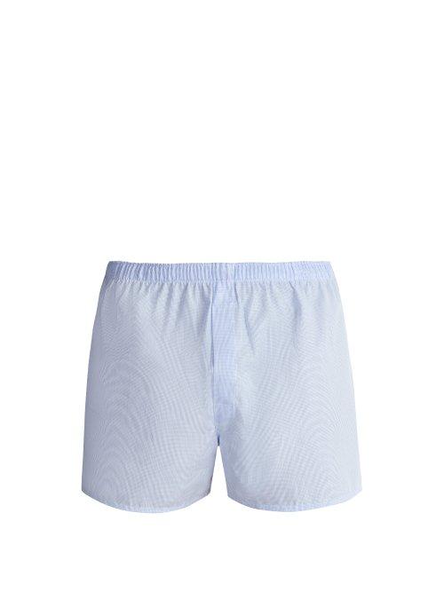 Matchesfashion.com Sunspel - Classic Cotton Boxer Shorts - Mens - Blue