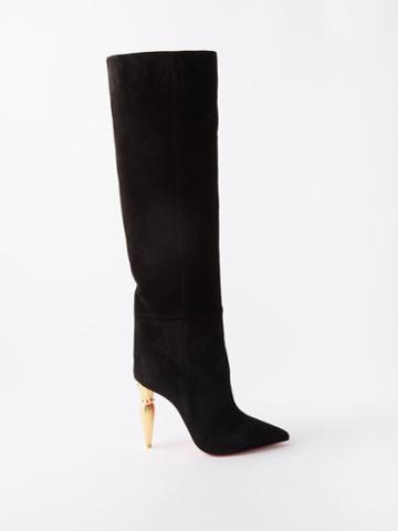 Christian Louboutin - Lipbotta 100 Suede Over-the-knee Boots - Womens - Black