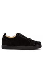 Matchesfashion.com Christian Louboutin - Louis Junior Spike Embellished Leather Trainers - Mens - Black