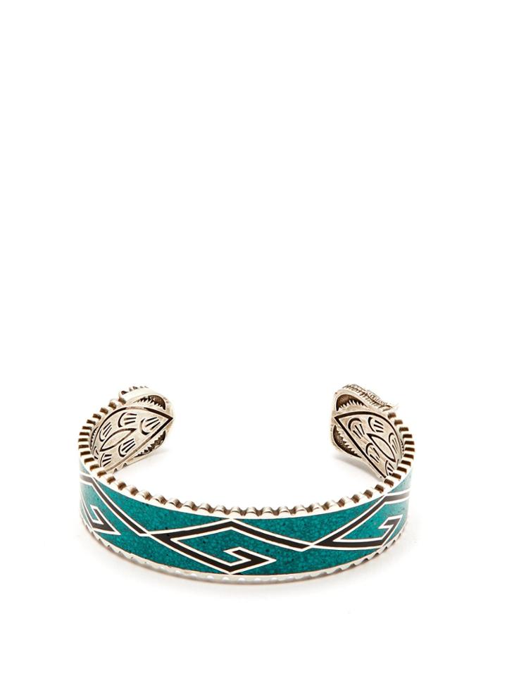 Gucci Garden Enamel And Sterling Silver Cuff Bracelet