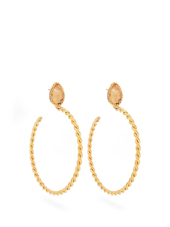 Sylvia Toledano Quartz And Gold-plated Earrings