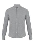 Brunello Cucinelli Button-down Collar Wool-blend Piqu Shirt