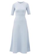 Matchesfashion.com Gabriela Hearst - Seymore Wool And Cashmere-blend Midi Dress - Womens - Light Blue
