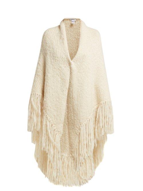 Matchesfashion.com Gabriela Hearst - Lauren Tassel Trimmed Cashmere Wrap - Womens - White