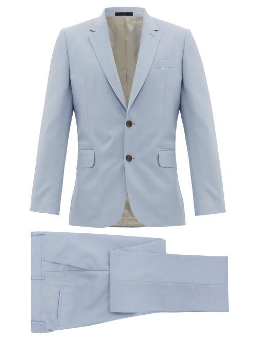 Matchesfashion.com Paul Smith - Soho Fit Single Breasted Wool Blend Suit - Mens - Light Blue
