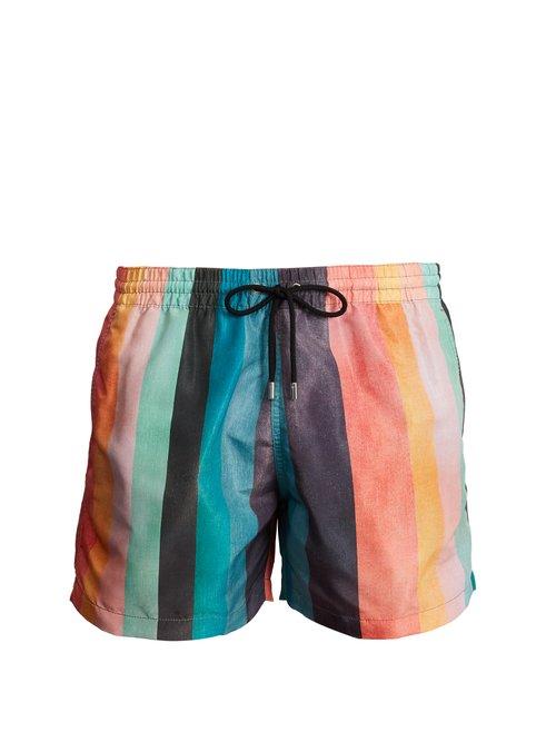 Matchesfashion.com Paul Smith - Artist Stripe Print Swim Shorts - Mens - Multi