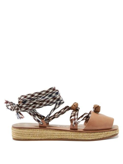 Matchesfashion.com Lvaro - X Thierry Colson Tallulona Wicker Flatform Sandals - Womens - Tan Multi