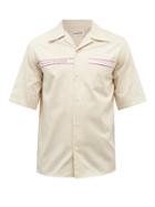 Alexander Mcqueen - Cuban-collar Logo-tape Cotton-twill Shirt - Mens - Cream