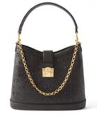 Gucci - Gg-embossed Leather Bucket Bag - Womens - Black