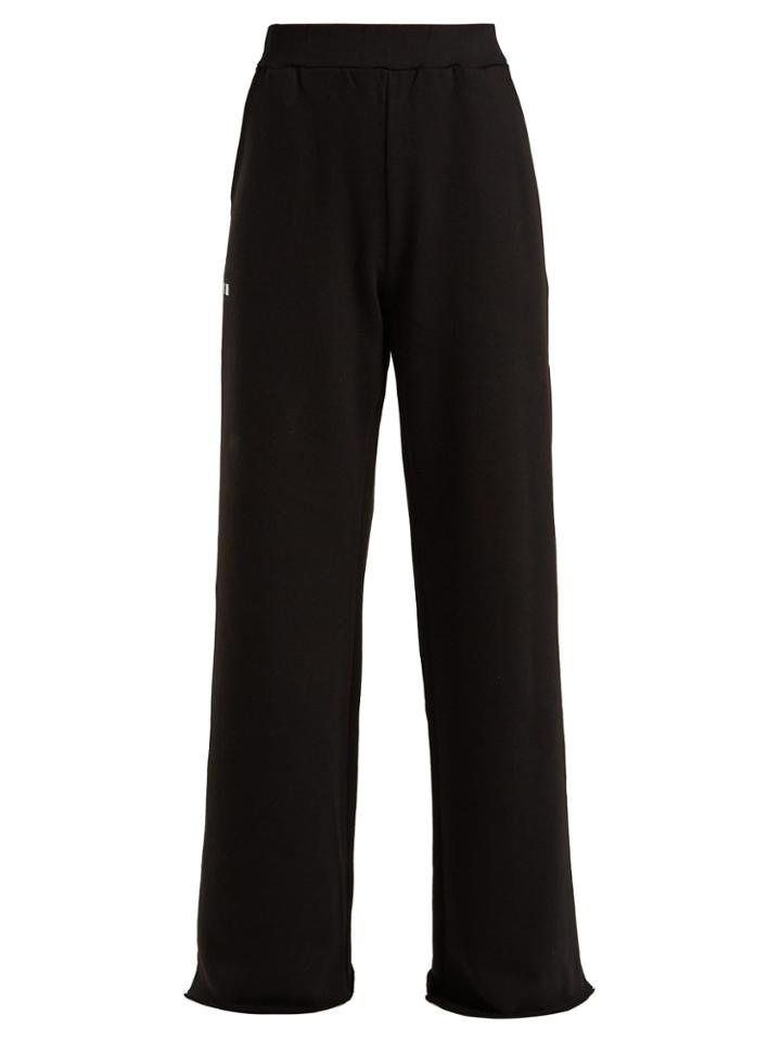 Msgm Wide-leg Cotton-jersey Track Pants