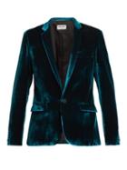 Matchesfashion.com Saint Laurent - Velvet Dinner Jacket - Mens - Blue
