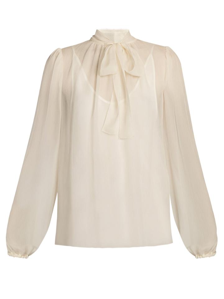 Dolce & Gabbana Tie-neck Long-sleeved Blouse