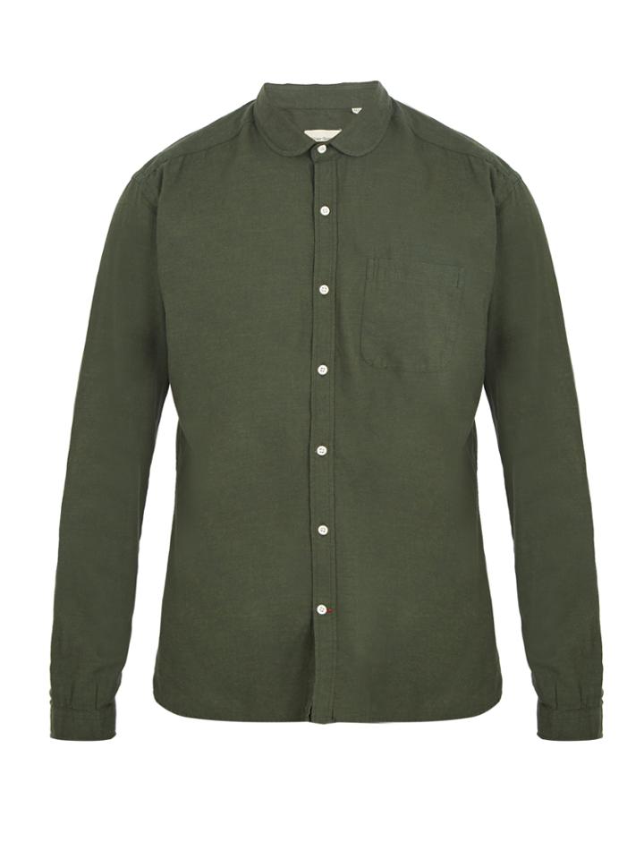 Oliver Spencer Eton Round-collar Flannel-cotton Shirt