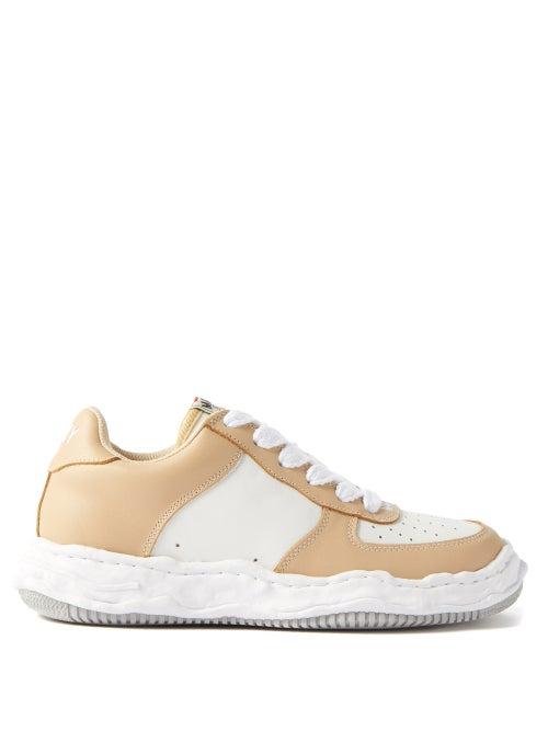 Mihara Yasuhiro - Wayne Leather Trainers - Mens - Beige White