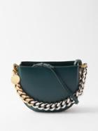 Stella Mccartney - Frayme Small Faux Leather Shoulder Bag - Womens - Dark Green