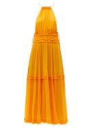 Matchesfashion.com Zimmermann - Mae Halterneck Chiffon Midi Dress - Womens - Orange