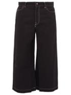 Matchesfashion.com Sasquatchfabrix - Cropped Wide Leg Wool Blend Trousers - Mens - Black