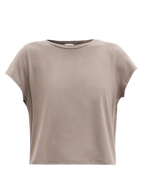 Matchesfashion.com Vaara - Nadia Cropped Jersey T-shirt - Womens - Light Brown