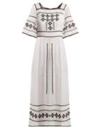 Matchesfashion.com Talitha - Sarafina Embroidered Cotton Dress - Womens - White