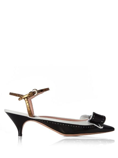 Rochas Bow-embellished Leather Pumps