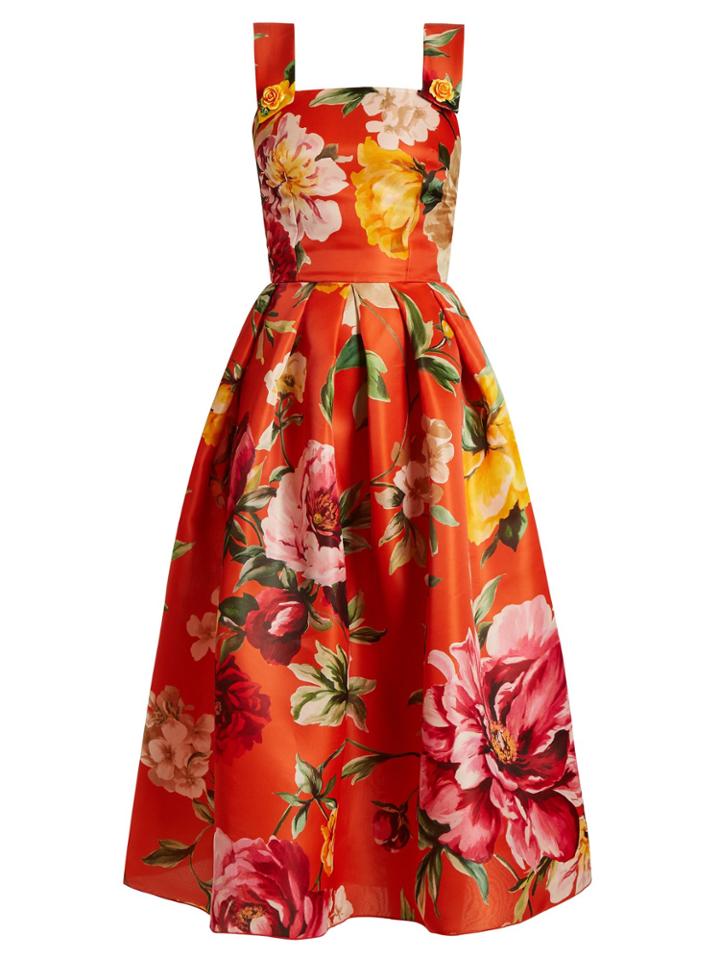 Dolce & Gabbana Floral-print Square-neck Dress