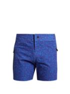 Matchesfashion.com Everest Isles - Draupner Coral Print Swim Shorts - Mens - Blue
