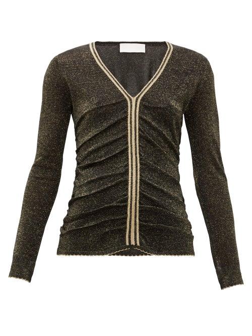 Matchesfashion.com Peter Pilotto - Stripe-trim Metallic Sweater - Womens - Black