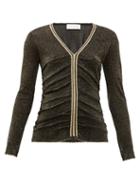 Matchesfashion.com Peter Pilotto - Stripe-trim Metallic Sweater - Womens - Black