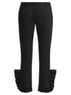 Preen Line Kala Ruffle-trimmed Skinny Stretch-cotton Trousers