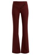 Matchesfashion.com Chlo - Mid Rise Flared Cady Trousers - Womens - Burgundy