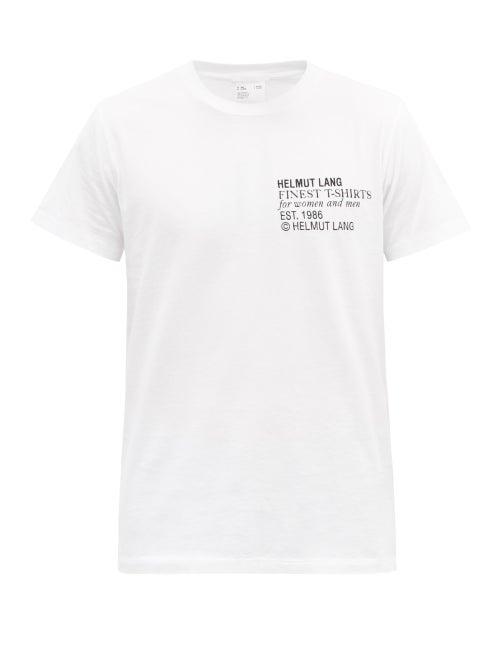 Matchesfashion.com Helmut Lang - Logo-embroidered Cotton-jersey T-shirt - Mens - White