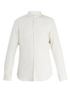 Thom Sweeney Patch-pocket Spread-collar Linen Shirt