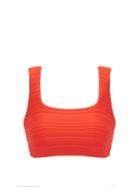 Matchesfashion.com Mara Hoffman - Raina Square-neck Ribbed Bikini Top - Womens - Orange