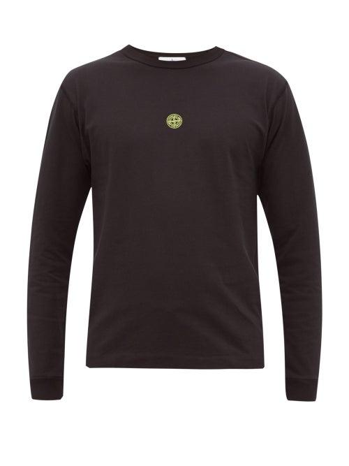 Matchesfashion.com Stone Island - Airbrush Logo Cotton T Shirt - Mens - Black