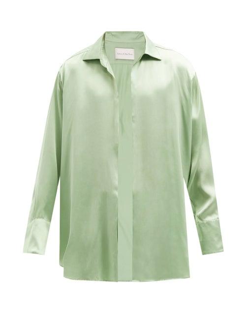 Matchesfashion.com Ludovic De Saint Sernin - Go To Silk-satin Shirt - Mens - Green