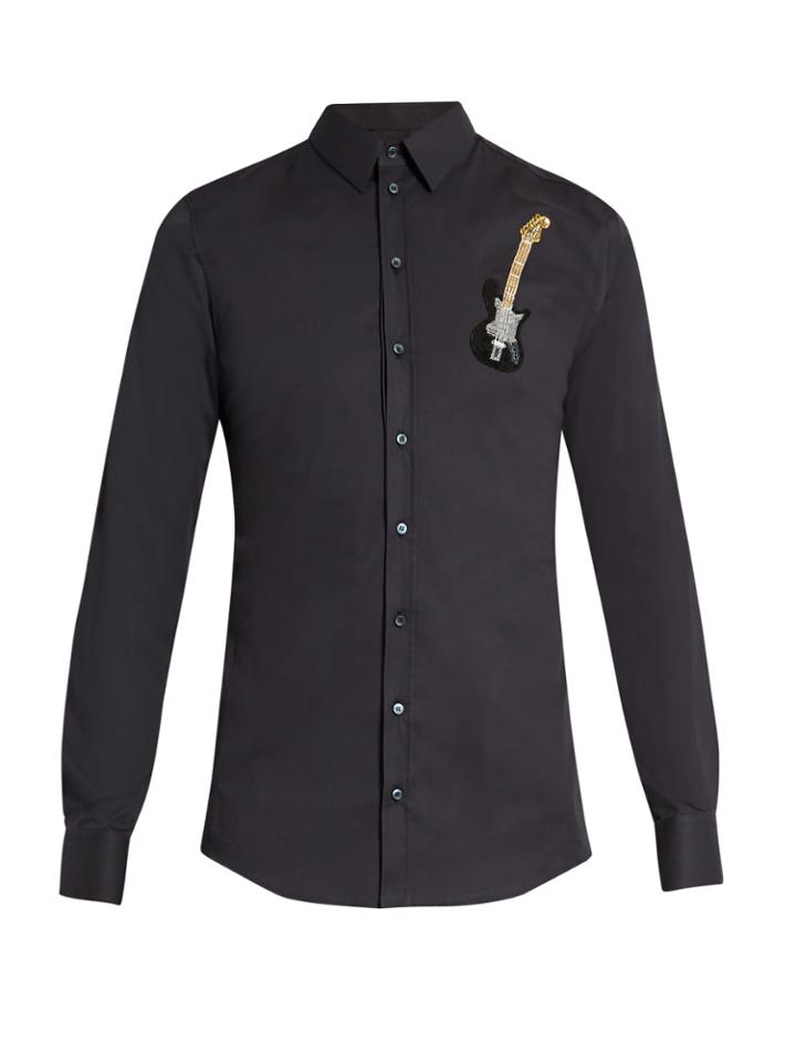 Dolce & Gabbana Sicilia-fit Guitar-embellished Single-cuff Shirt