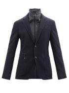 Ermenegildo Zegna - Detahcable-insert Wool-blend Jersey Blazer - Mens - Navy