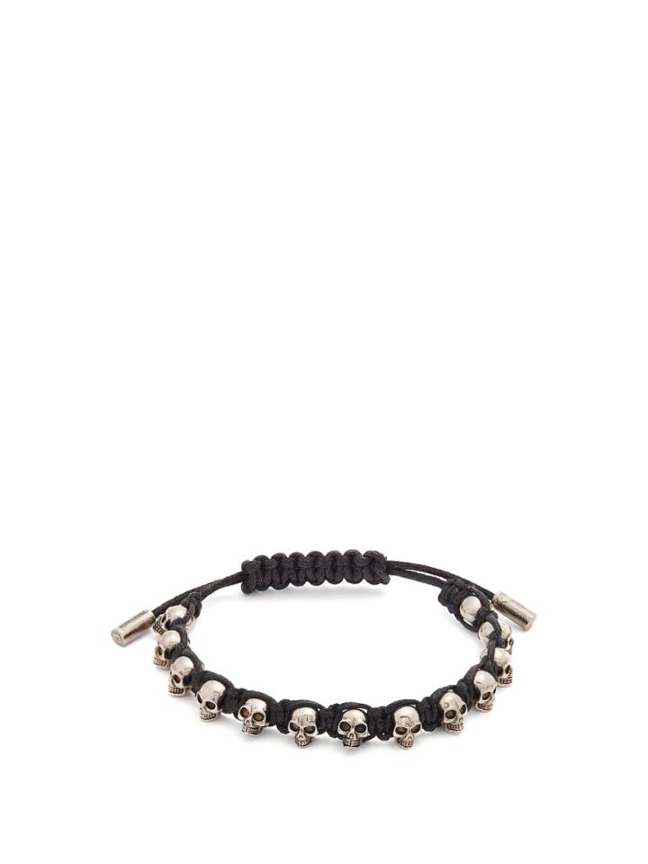 Alexander Mcqueen Skull-embellished Cord Bracelet