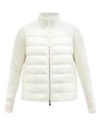 Moncler - High-neck Knit-sleeve Padded Jacket - Womens - White