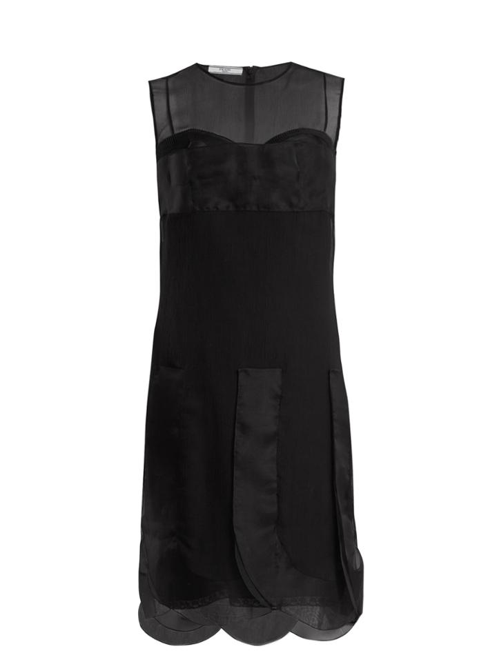 Prada Scalloped-hem Silk-chiffon Dress