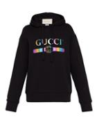 Matchesfashion.com Gucci - Iridescent Logo Print Hooded Sweatshirt - Mens - Black Multi