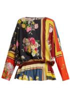 Preen Line Nora Floral-print Peplum Blouse