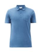 Matchesfashion.com Sunspel - Riviera Chest-pocket Cotton-piqu Polo Shirt - Mens - Dark Blue