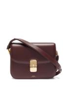 Ladies Bags A.p.c. - Grace Large Smooth-leather Cross-body Bag - Womens - Burgundy