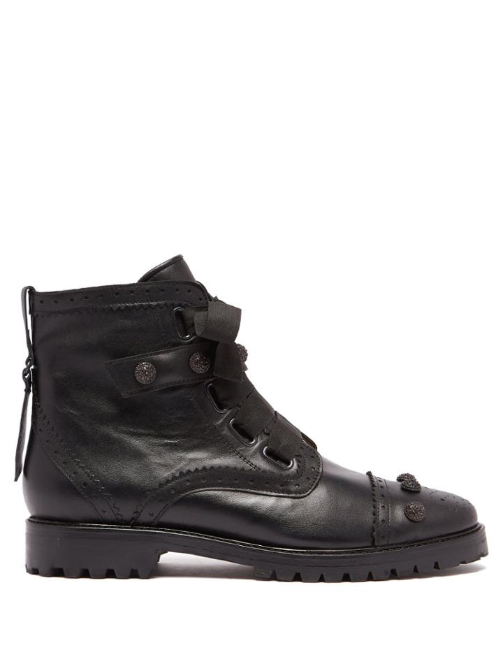 Rue St. Santiago Ribbon Leather Boots