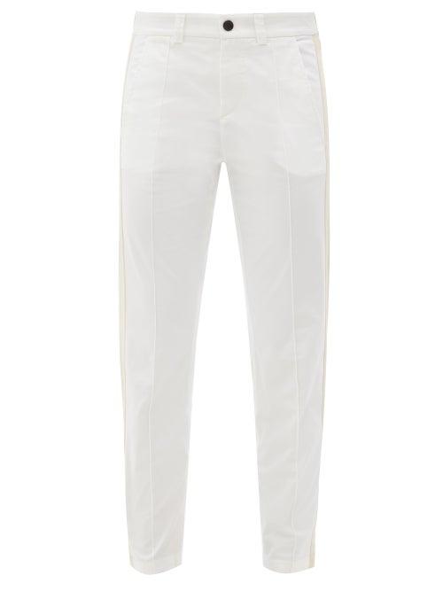 Matchesfashion.com Bogner - Eddi Side-stripe Cotton-blend Slim-leg Trousers - Womens - White