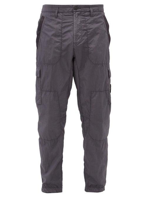 Matchesfashion.com Stone Island - Seersucker Cargo Trousers - Mens - Grey