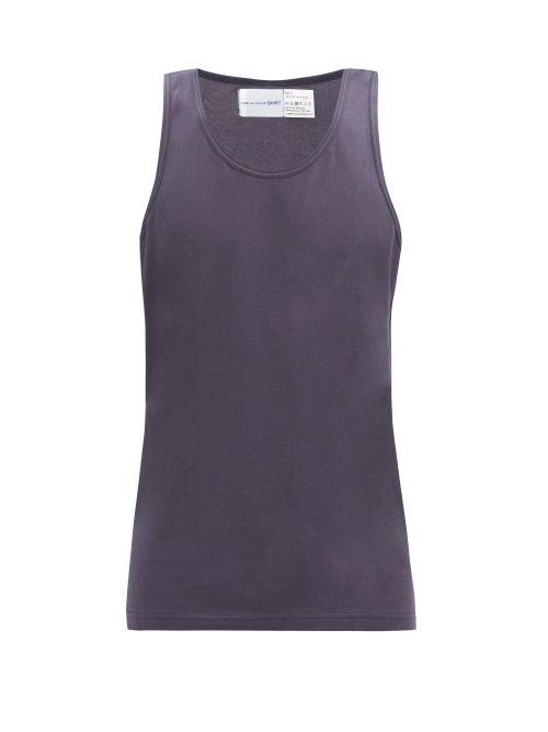 Matchesfashion.com Comme Des Garons Shirt - Round-neck Cotton-jersey Tank Top - Mens - Navy