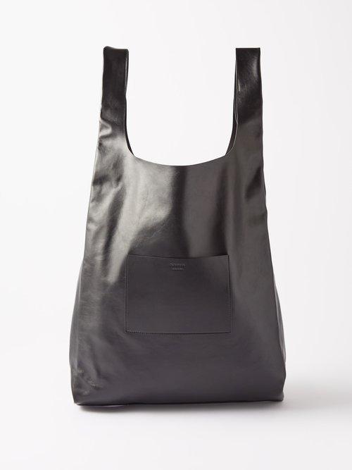Jil Sander - Logo-debossed Leather Tote Bag - Mens - Black
