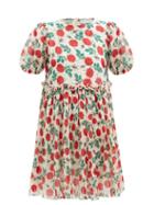 Matchesfashion.com Ganni - Floral-print Pleated-georgette Mini Dress - Womens - Cream Print